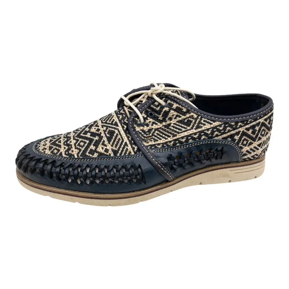 Huaraches Playera Men's Navy Chaleco Leather Geometric Oxford US 11 MX29